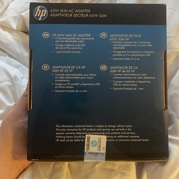 HP 65W Slim AC Adapter - Picture 2 of 2